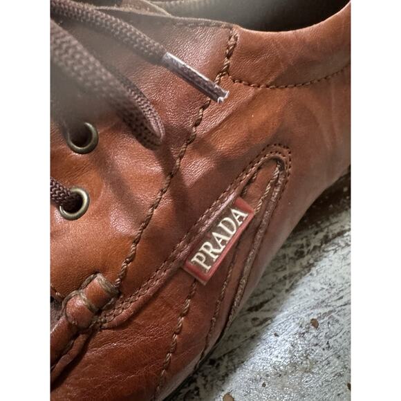 PRADA Men\'s Shoes Brown, Lace-Up, Size 11 US Loafers, boat Moc oxfords main image 9